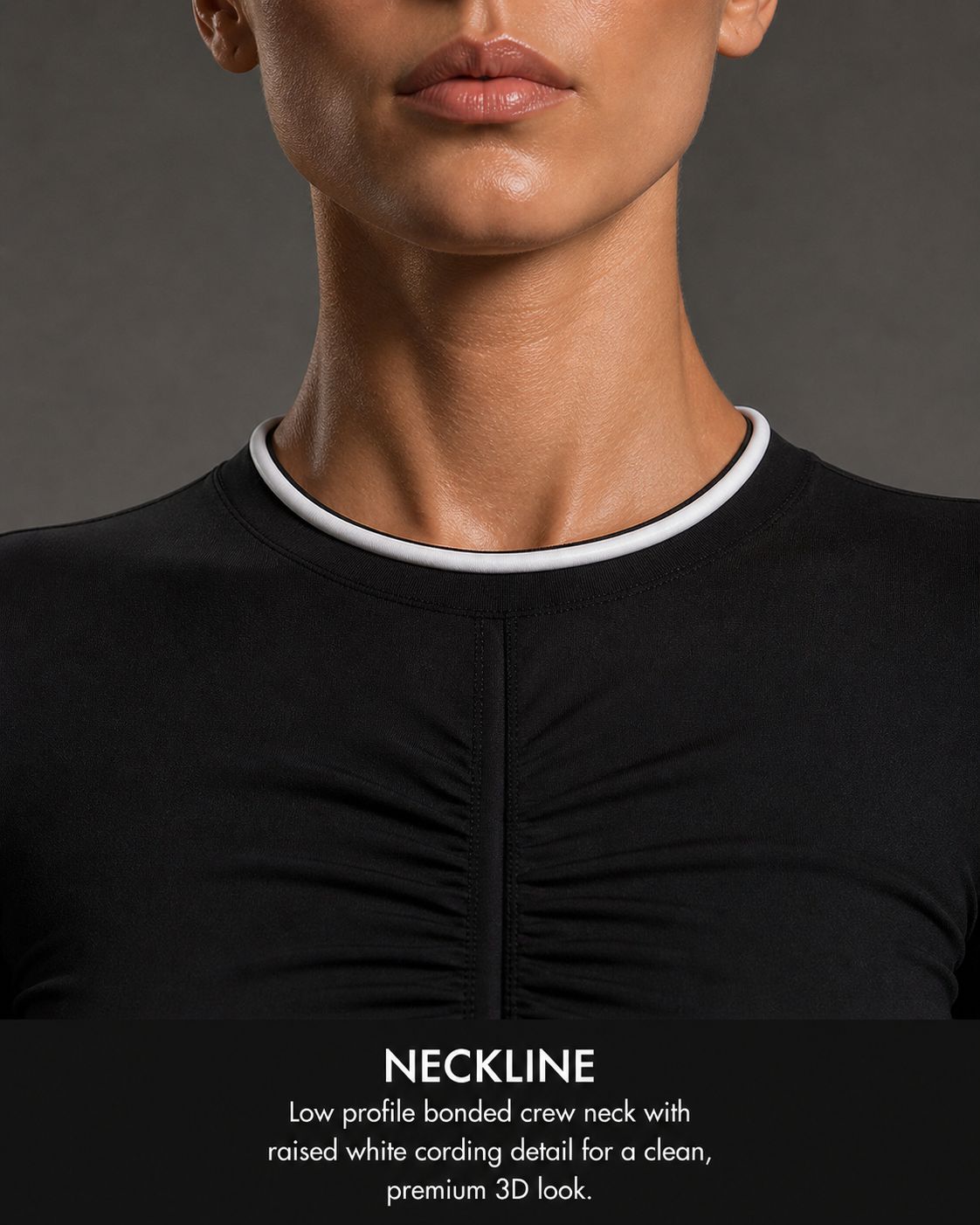 Hardware-free neckline detail